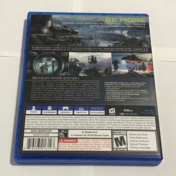 PS4 Sniper Ghost Warrior 3 For Playstation 4 - Picture 2 of 4